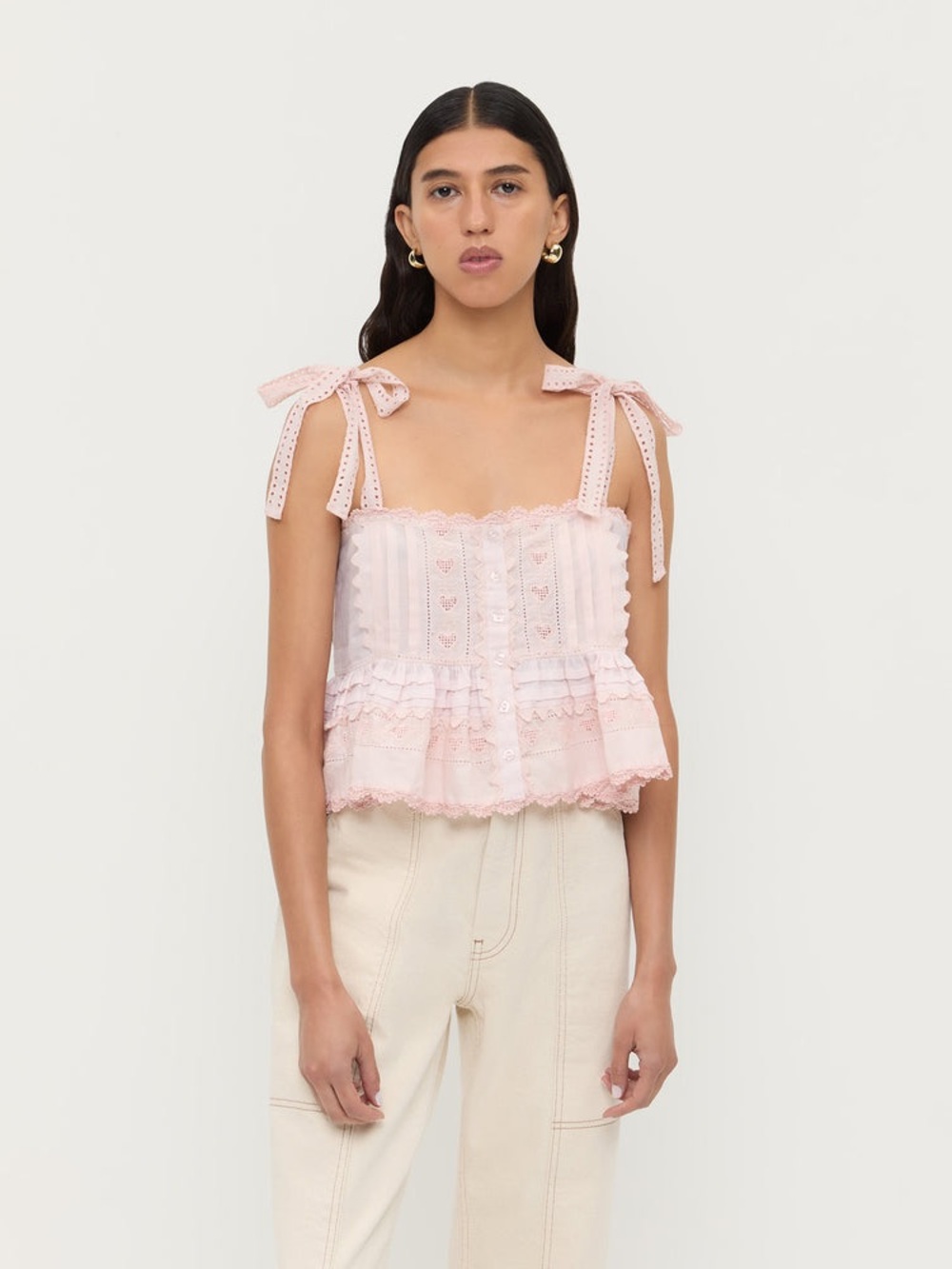 Loeffler Randall Suzie Embroidered Top